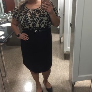 Business causal work dress plus size